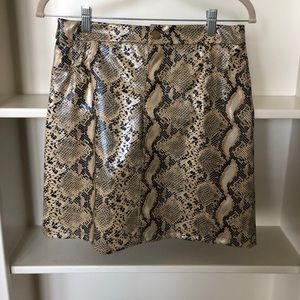 Snakeskin faux leather skirt